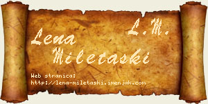 Lena Miletaški vizit kartica